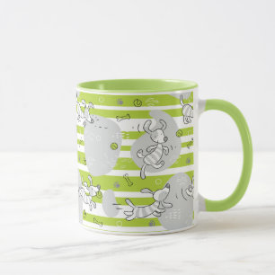 Mug chien jouant l'arrière - plan de motif