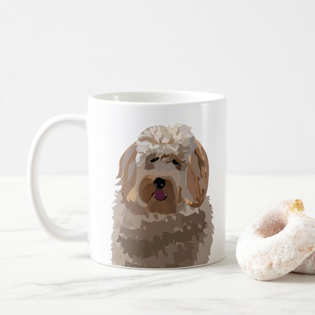 Mug Chien Labradoodle mignon conception chien (Avec donut)