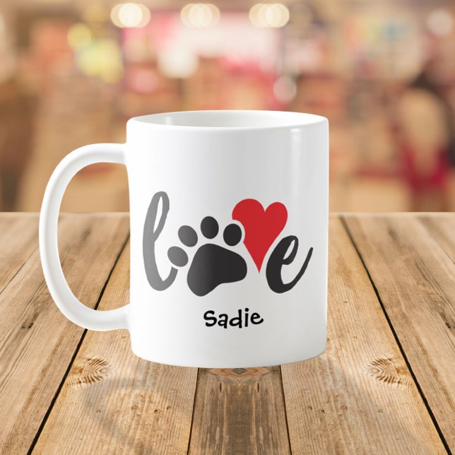 Mug Chien Love Animal de compagnie Empreinte de patte  (Créateur téléchargé)