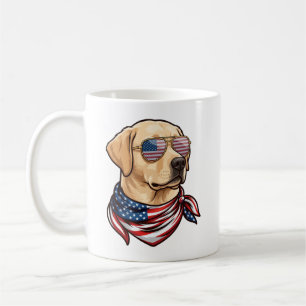 Mug Chien Lunettes de soleil Drapeau Usa Bandana