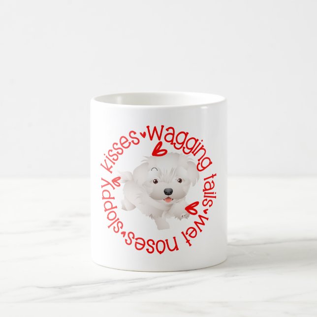 Mug Chien maltais, baisers négligés (Centre)