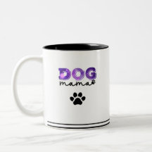 Mug 'Chien Mama' Purple Minimaliste