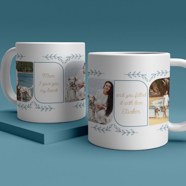 Mug Chien Maman 3 Vertical Photo Aimer Mots Feminine (Créateur téléchargé)