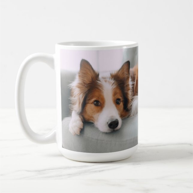 Mug Chien Maman Chien Photo Empreintes de pattes Rose  (Gauche)