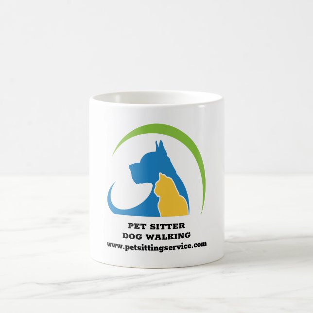 Mug Chien Marcher Animaux de compagnie Sitter Logo du  (Centre)