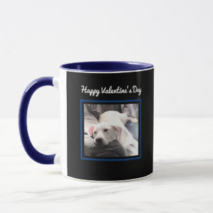 Mug Chien mignon deux photo Marine Blue Valentines Day