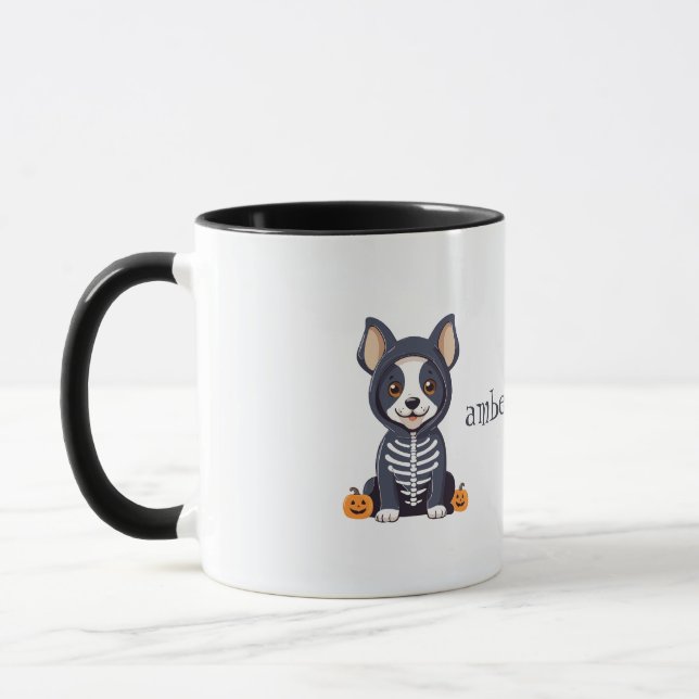 Mug Chien mignon en costume Halloween (Gauche)