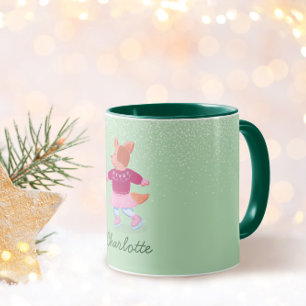 Mug Chien Mignon en Pull de Glisse sur Glace Vert Pist
