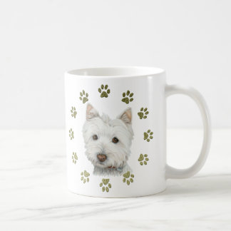 Mug Chien mignon et pattes de Terrier blanc de