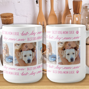 Mug CHIEN MOM Personnalisé 4 Photo Collage tendance ro