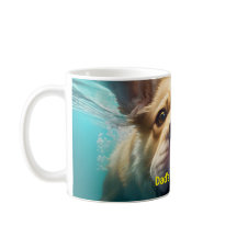 Chien Natation avec fleurs