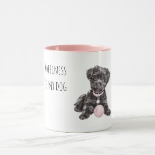 Mug Chien Noir Balle Rose