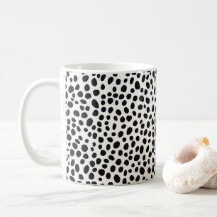 Mug Chien noir et blanc Dalmatien Motif Abstrait