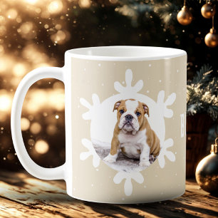 Mug Chien Nom de l'animal de compagnie Photo Snowflake