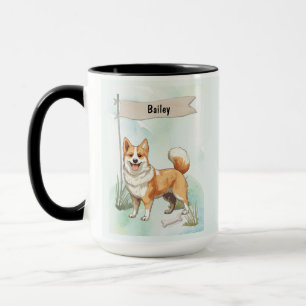 Mug Chien norvégien Lundehund aquarelle personnalisé