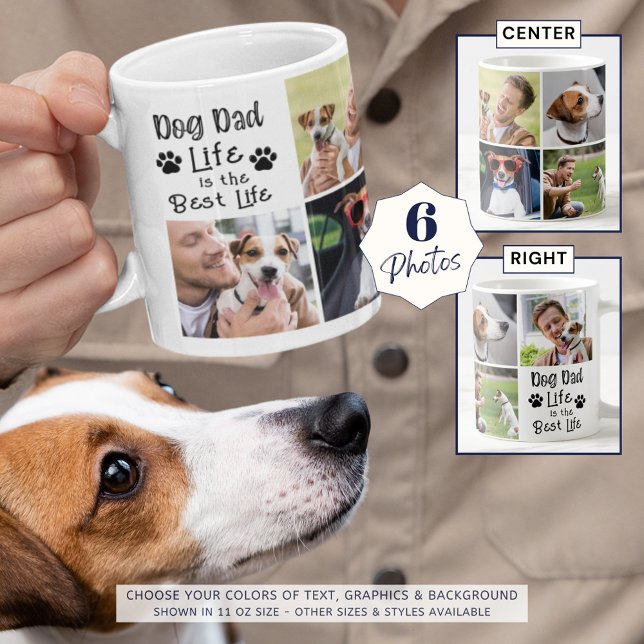 Mug Chien Papa Vie Best Life 6 Photos (Créateur téléchargé)