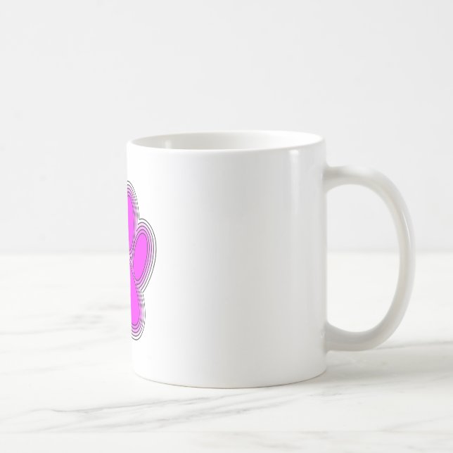 Mug Chien Paw En Rose Avec Des Contours (Droite)