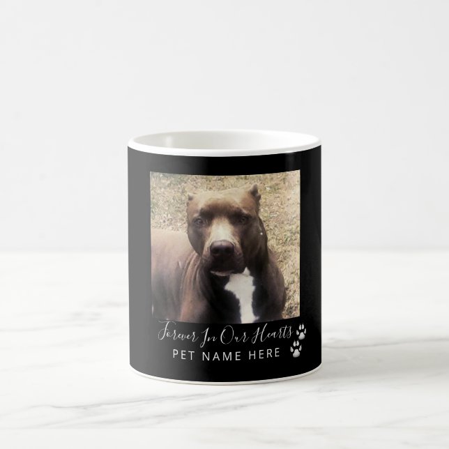 Mug Chien Perte Pet Photo Mémorial Noir Personnalisé  (Centre)