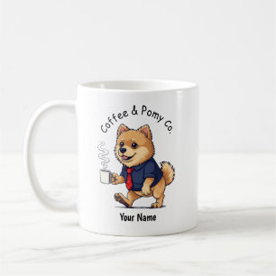 Mug Chien Pomeranian drôle en costume d'affaires Café