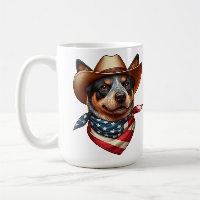 Mug Chien portant un drapeau Casquette et américain Ba (Gauche)