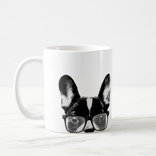 Mug Chien ringard de hippie de bouledogue français (Gauche)