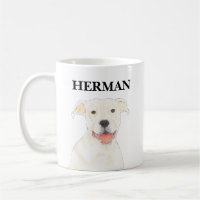 Chien robuste Pitbull blanc personnalisé