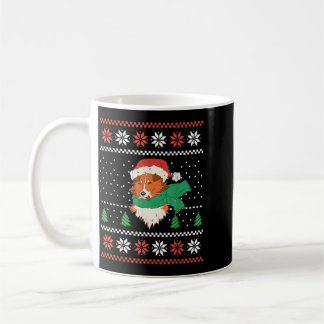 Mug Chien Sheltie de Noël avec chapeau de Père Noël Xm