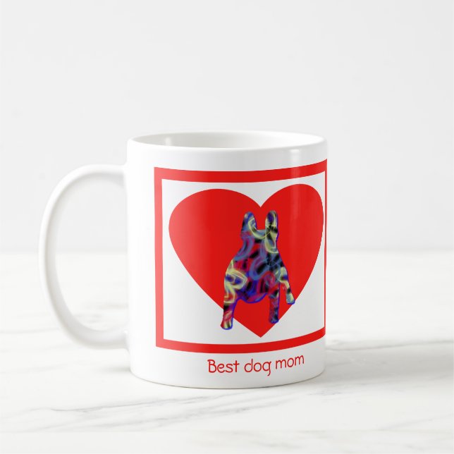 Mug Chien-taureau français Coeur de la Saint-Valentin (Gauche)