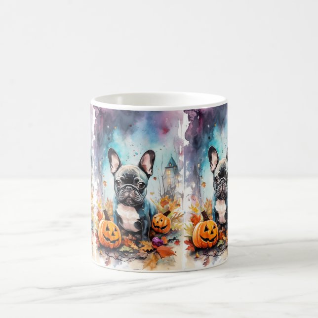 Mug Chien-taureau français d'Halloween avec la peur Ci (Centre)