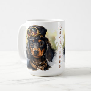 Mug Chien teckel steampunk
