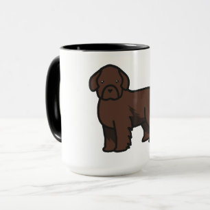 Mug chien terre-neuve marron dessin animé
