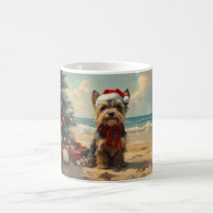 Mug Chien Terrier Écossais Noël Plage Vintage