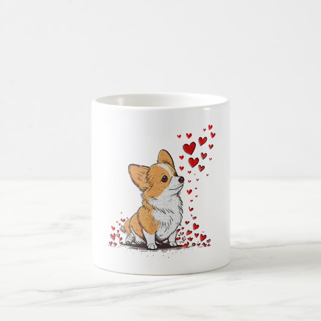 Mug Chien Valentine Cute Corgi Saint Valentin (Centre)