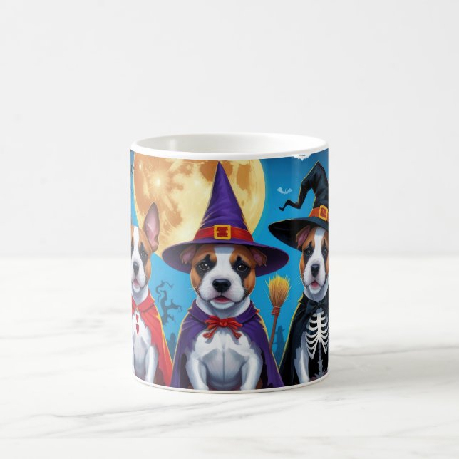 Mug Chiens Bull Terrier Citrouille Halloween Drôle (Centre)