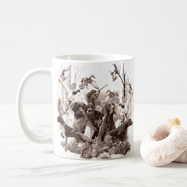 Mug Chiens de chasse, Chiens d'armes, Saison de chasse (Avec donut)