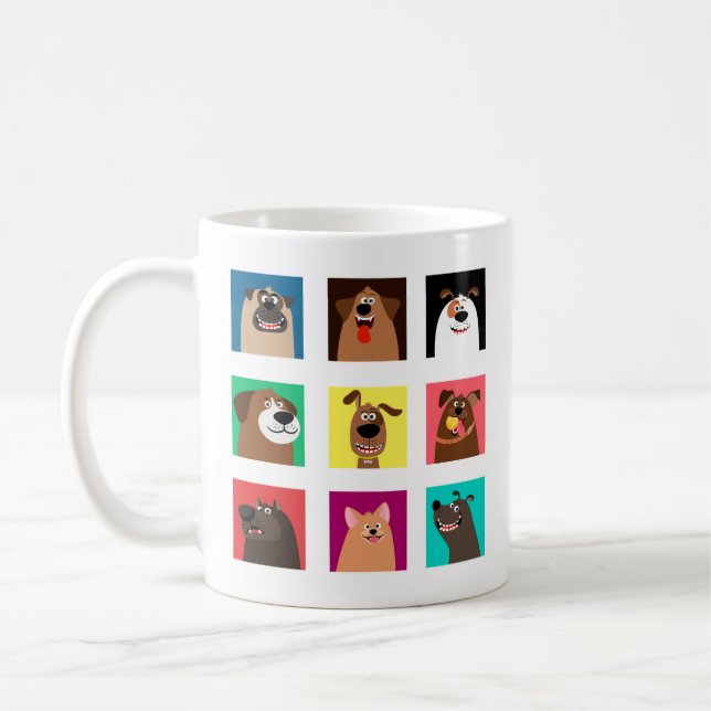 Mug Chiens de dessin amusants (Gauche)