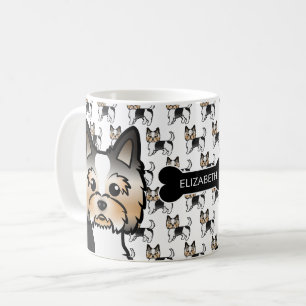 Mug Chiens de dessin animé Biewer Terrier avec os de c