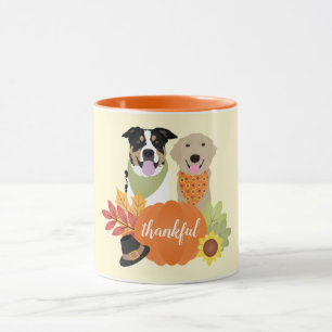 Mug Chiens de grâce Thanksgiving Citrouilles de récolt