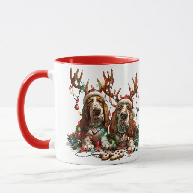 Mug Chiens de Noël Basset Hound (Gauche)