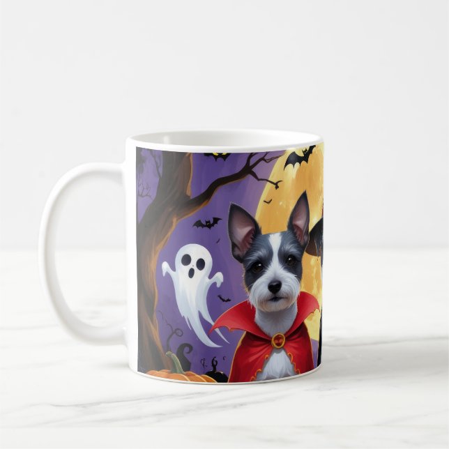 Mug Chiens de Rat Terrier Citrouille Halloween Funny (Gauche)