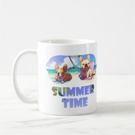 Mug Chiens de taureaux français à la plage