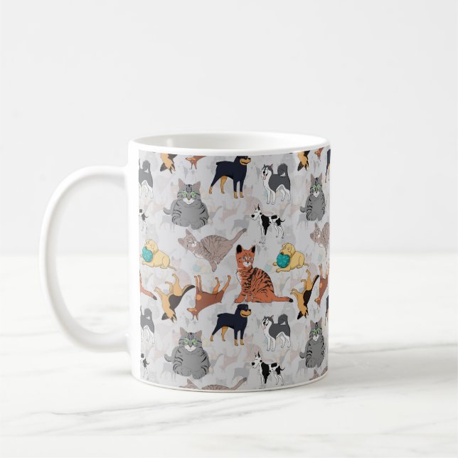 Mug Chiens Et Chats Cutes Design Motif (Gauche)
