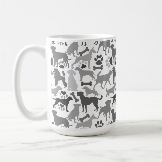 Mug Chiens et pattes motif 03.b Blancs BG (Gauche)