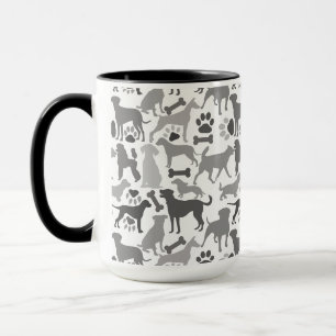Mug Chiens et pattes motif 03.b Blancs BG