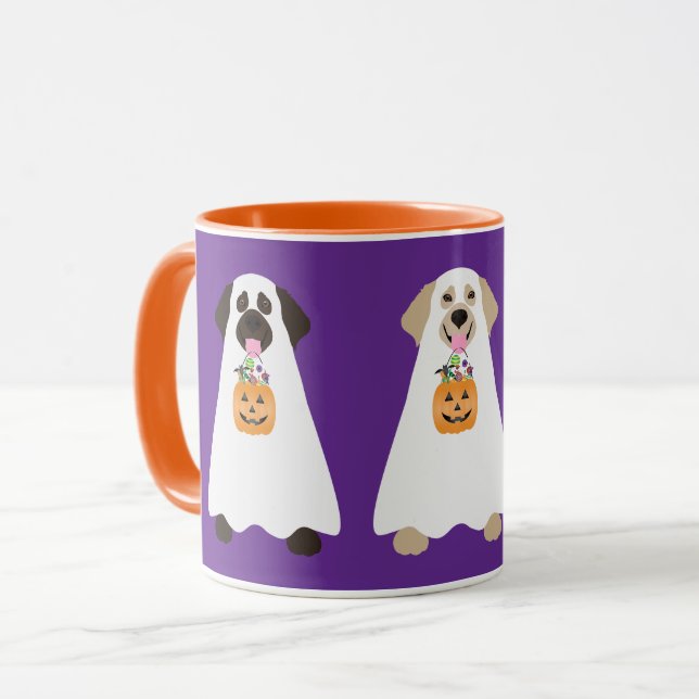 Mug Chiens fantômes de l'Halloween Labrador (Devant gauche)
