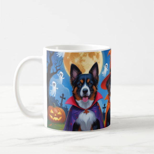 Mug Chiens Malinois belges Citrouille Halloween Funny (Gauche)