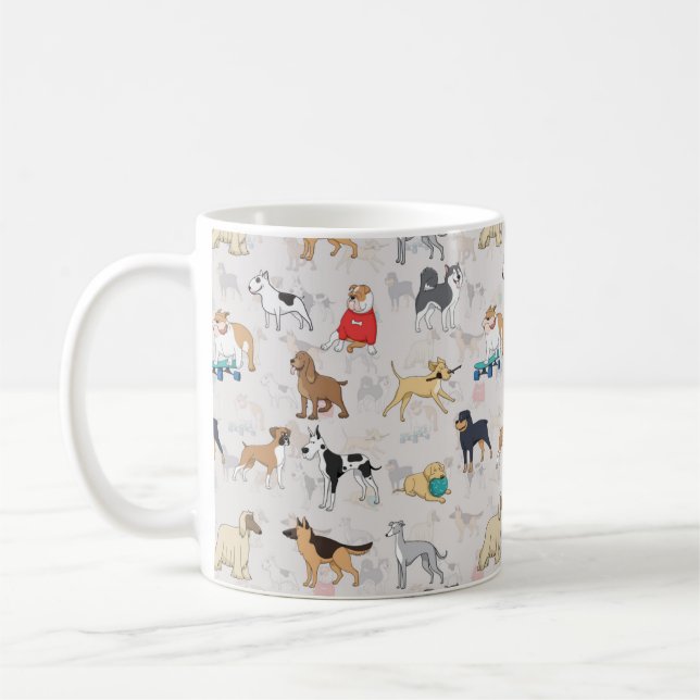 Mug Chiens mignons Design Motif Blanc (Gauche)
