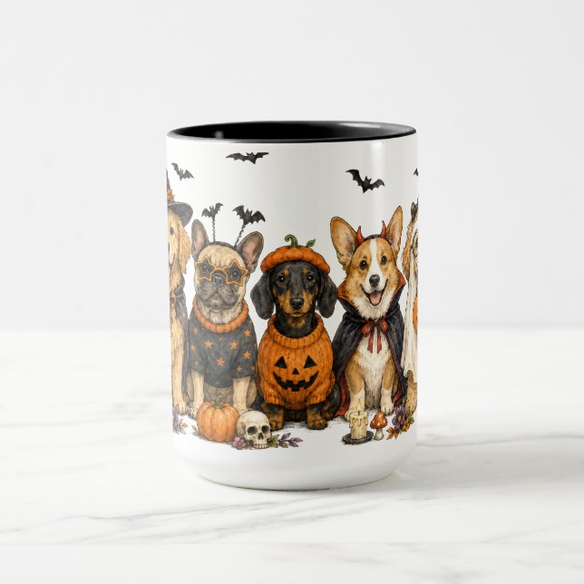 Mug Chiens mignons d'Halloween (Centre)