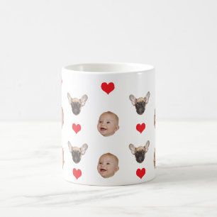 Mug Chiens personnalisés visage bébé visage visage mam