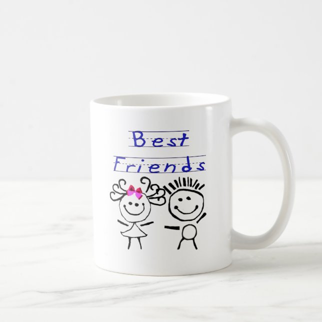Mug Chiffre de bâton de meilleurs amis (Droite)